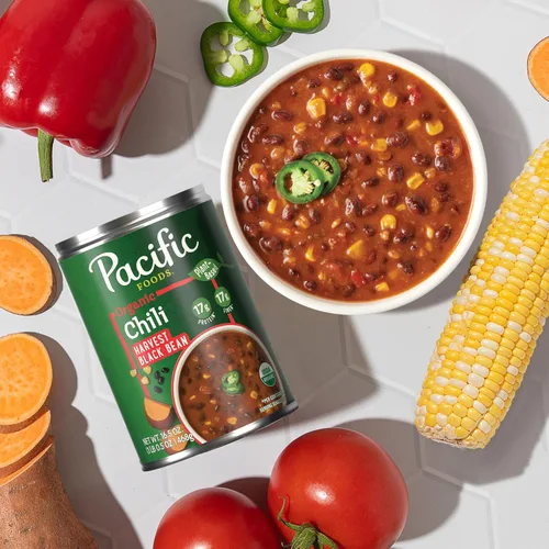 Vista 8 de Pacific Foods Organic Harvest - Chile de frijoles negros, a base de plantas, lata de 16.5 onzas (caja de 12)