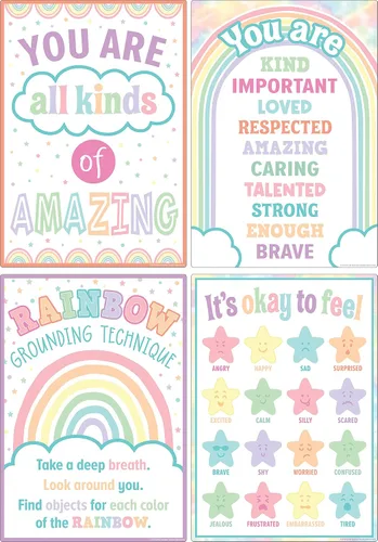 Vista 2 de Teacher Created Resources Pastel Pop Calming Strategies Paquete de póster educativo (TCR8439)
