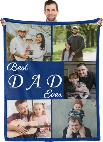 Vista 10 de Youltar Regalos para papá, manta personalizada con foto, regalos personalizados para el Día del Padre, regalos de cumpleaños para papá de parte