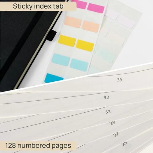 Vista 5 de POPRUN Cuaderno rayado para mujeres y hombres, tamaño mediano A5 de 5.25 x 8 pulgadas, papel grueso de 120 GSM, 128 páginas, tapa dura, cuaderno