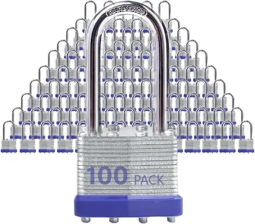 Vista 10 de Candados para Exteriores Lock, Cerradura de Llave, Candados con la Misma Llave - Candados con Llave de Acero Laminado con Grillete Largo, Paquete
