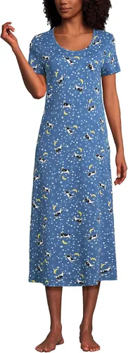 Vista 3 de Lands' End Camisón de manga corta de algodón para mujer