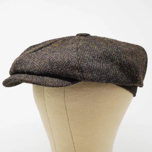 Vista 3 de Borges Scott Lomond Newsboy Gorra 100 lana tejida a mano Harris Tweed Resistente al agua