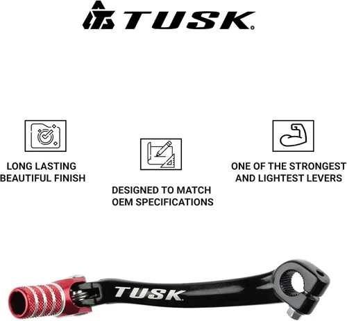 Vista 5 de Tusk Palanca de cambios plegable, punta negra/roja, compatible con Honda CRF50F 2004-2026