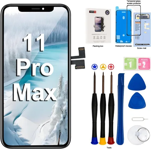 Vista 26 de EFAITHFIX para iPhone 11 Reemplazo de pantalla LCD de 6.1 pulgadas, ensamblaje de marco, pantalla LCD y digitalizador de pantalla táctil 3D con kit