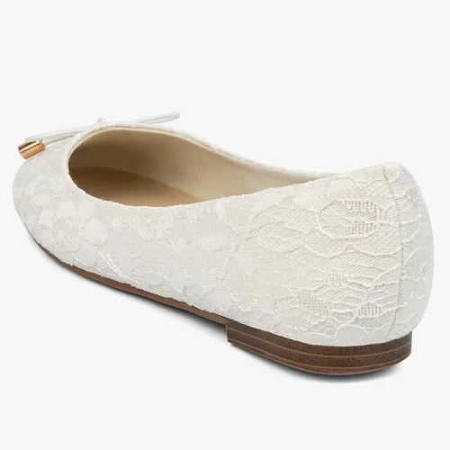 Vista 2 de MUSSHOE Zapatos planos cómodos con lazo y encaje transpirable para mujer