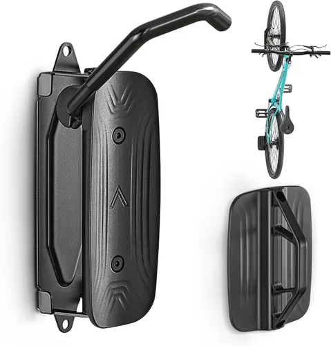 Vista 10 de monTEK Soporte giratorio de pared para bicicleta, perchas para bicicleta, soporte vertical para bicicletas que ahorra espacio, soporte