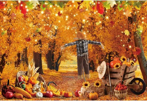 Vista 15 de Telón de fondo de otoño de 5 x 3 pies para sesión de fotos, tablero de madera de otoño para fotografía, decoración de pared de Acción de Gracias