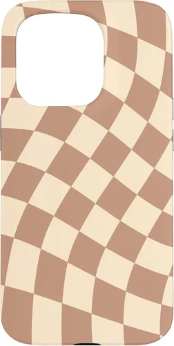Vista 14 de iPhone 16 Brown Checkered Wavy Checkerboard Pattern Phone Case