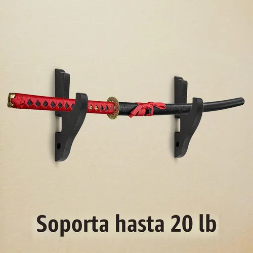 Vista 2 de Soporte de Pared Montaje para Espada Gancho de 1 Nivel Soporte de Katana Ajustable Colgador de Exhibición para Espada Samurái Tanto Rapier Sable