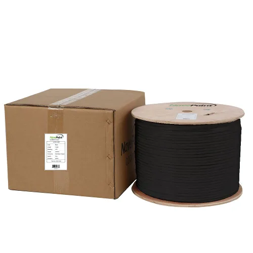 Vista 3 de NavePoint Cable Ethernet CAT6A, UTP, clasificación CMR, negro, 1000 pies