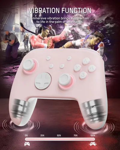 Vista 8 de FUNLAB Luminous Pattern Firefly Switch Pro Controller Wireless with 7 LED ColorsPaddleTurbo, Bluetooth Remote Gamepad Compatible with Nintendo