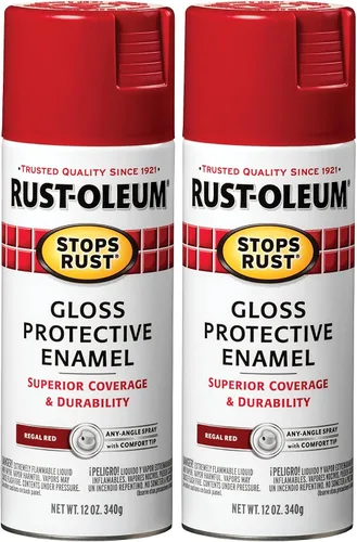 Vista 10 de Rust-Oleum 7770830 Stops Rust Pintura en Aerosol, 12 oz, Almendra Brillante (Paquete de 2)