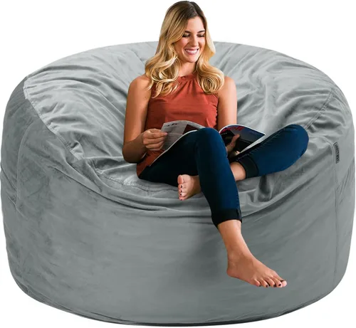 Vista 30 de HABUTWAY Silla de Puf de 2 Pies, Puf de 2' de Sillones Pequeños con Relleno, Silla de Puf en Forma de Lágrima de Terciopelo Ultra Suave con Funda