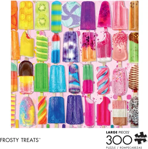 Vista 3 de Buffalo Games - Frosty Treats - Lars Stewart - Rompecabezas grande de 300 piezas para adultos - Divertido arte de helado de verano - Tamaño acabado