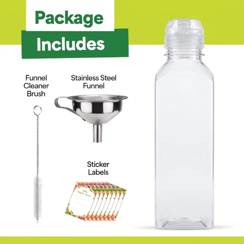 Vista 4 de EconoHome Paquete de 50 botellas cuadradas de jugo de 16 onzas, sin BPA