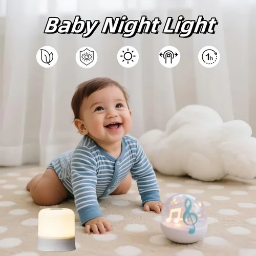 Vista 2 de Luz nocturna para bebé, 3 colores, luz de huevo para guardería, luz nocturna recargable, pequeña lámpara inalámbrica para mesa y mesita de noche
