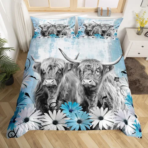 Vista 31 de Funda de edredón de oso de caza, tamaño individual, juego de ropa de cama rústica de animales del bosque para niños y niñas, funda de edredón a Oso