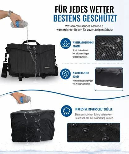 Vista 11 de CADeN Bolsa de hombro para cámara con compartimento para portátil de 14 pulgadas, soporte para trípode, compatible con Nikon, Canon, Sony, cámaras