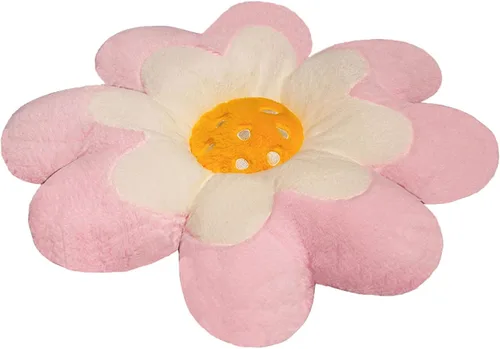 Vista 9 de Cojín de felpa con diseño de margaritas, cojín de flores, tapete lumbar para dormitorio, oficina, decoración del hogar y auto (17.7 pulgadas, verde)