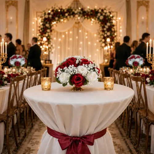 Vista 6 de BLOSMON Bolas de Flores Falsas Centros de Mesa de Boda 2 Piezas Rosa Carmesí Respiración de Bebé Flores Artificiales Piezas Centrales Decoración