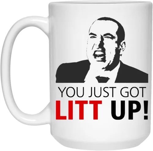 Vista 2 de Louis Litt Suits Inspired - Taza de regalo divertida de 11 onzas con texto en inglés "You Just Got Litt Up
