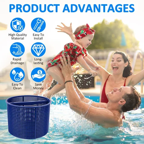 Vista 4 de B-152 Cesta De Repuesto Para Hayward Piscina Skimmer Basket SPX1082CA 1082CA 7" B152 - Azul