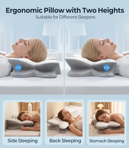 Vista 4 de Almohada cervical para el cuello para aliviar el dolor, espuma