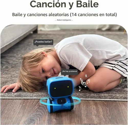 Vista 6 de GILOBABY - Robot inteligente, control táctil y de voz juguete interactivo para niños de 3 a 5 años Interactive & Smart, Touch & Voice Control Azul