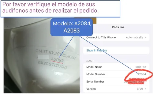 Vista 3 de Reemplazo de auricular derecho original A2083 para AirPod Pro de 1ª generación, compatible con estuche de carga AirPod Pro OEM A2190, A2084, solo