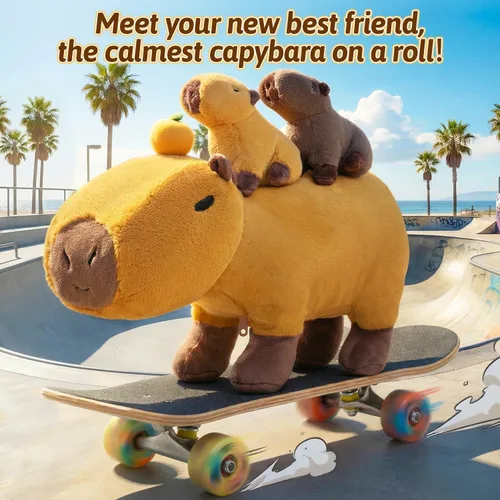 Vista 2 de OUOZZZ Capybara - Juguete de peluche grande 5 en 1 con 4 bebés extraíbles en el interior, regalo único para niñas y niños, regalo ideal de Capibara
