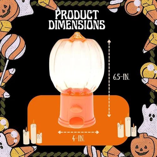 Vista 2 de A1U - Dispensador de dulces de plástico en forma de calabaza de Halloween de 6.5 pulgadas, organizador de almacenamiento para regalos de fiesta
