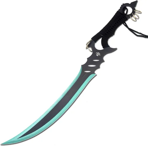 Vista 2 de Snake Eye Tactical Two Tone Fantasy Desgin Ninja Sword Comes with Nylon Sheath Verde