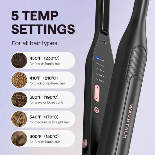 Vista 2 de Wavytalk Plancha plana pequeña de 3/10", Plancha plana de lápiz para cabello corto, corte de duendecillo y flequillo, rizador de pelo para cabello
