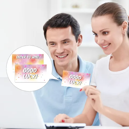 Vista 5 de 300 tarjetas coloridas para sorteos de entrada para ganar, tarjetas de boletos de 3.5 x 2 pulgadas para concursos, subastas, rifas, urnas