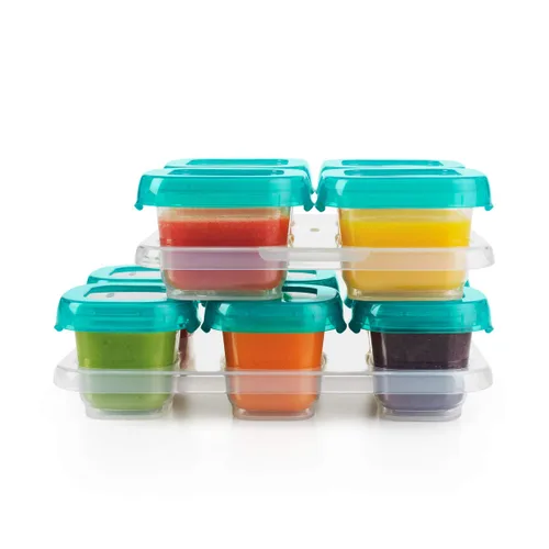 Vista 12 de OXO Tot Baby Blocks - Contenedores de almacenamiento para congelador (2 onzas), ópalo