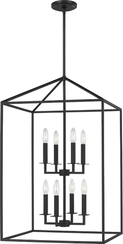 Vista 6 de Generation Lighting - Lámpara colgante Perryton de 8 luces, color negro medianoche 5315008-112, lámpara de techo moderna para decoración del hogar