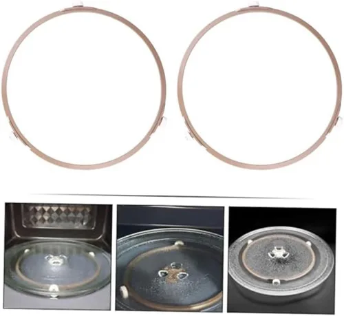 Vista 6 de Juego de 2 soportes de rodillos circulares con ruedas de 0.551 in de diámetro y anillo de plástico de 17 3.1 in para tocadiscos de microondas