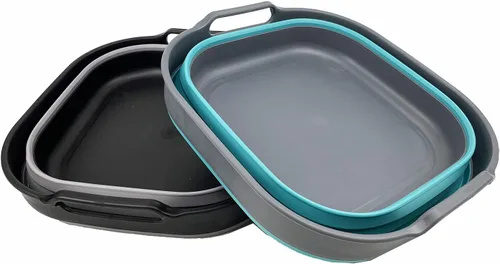 Vista 2 de SAMMART Sartén plegable de 10L (2.64 galones), lavabo plegable, tina portátil para lavar platos, bandeja de almacenamiento de cocina que ahorra
