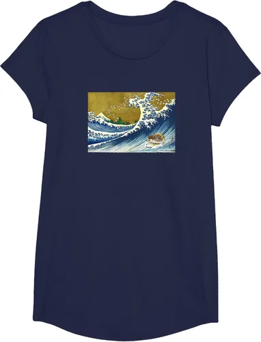Vista 19 de Camiseta de surf japonés con diseño de erizo Azul Marino