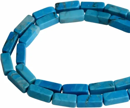 Vista 30 de Espaciador de tubo rectangular de amazonita de piedra natural de 0.157 x 0.512 in, cuentas sueltas para manualidades, pulseras, collares, joyería