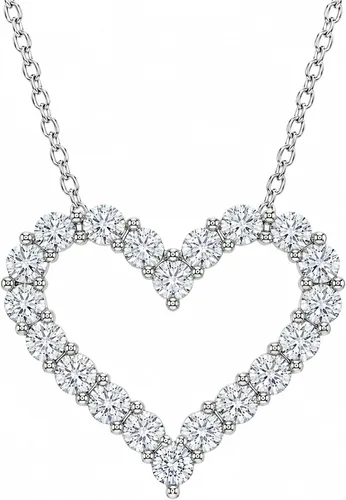 Vista 7 de Dazzlingrock Women's Round Lab Grown White Diamond Heart Pendant Necklace