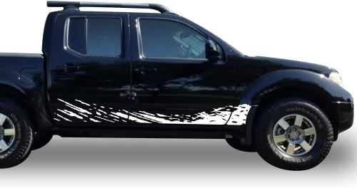 Vista 10 de Adhesivo adhesivo de vinilo para salpicaduras de barro compatible con Nissan Frontier Navara 2004-Present (negro)