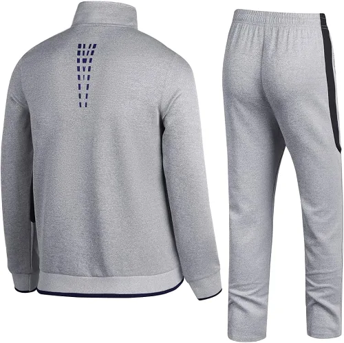 Vista 2 de Guanzizai Conjunto deportivo casual de manga larga para hombre, conjunto deportivo con cremallera completa, chaqueta deportiva y pantalones