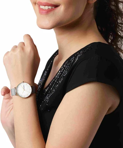 Vista 2 de Skagen Reloj minimalista de acero inoxidable para mujer