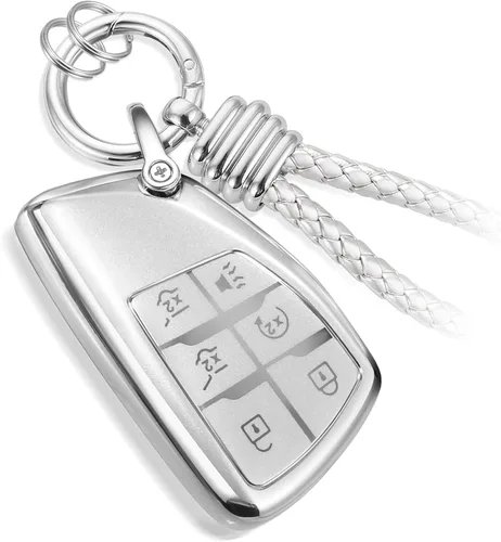 Vista 33 de Funda para Llavero Mercedes con Llavero de Cuerda Trenzada de Metal, Funda de Llave Suave Mejorada para Carcasa de Llavero Remoto Inteligente Sin