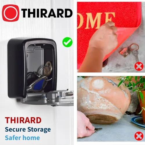 Vista 4 de THIRARD Caja de llaves: cerradura mecánica segura para el hogar y la oficina, diseño duradero y resistente a la intemperie, gestión eficiente