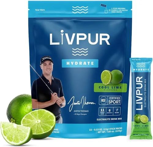 Vista 8 de LIVPUR Mezcla de Bebida con Electrolitos, Polvo de Hidratación Instantánea con Vitamina C, B6, B12 y Aminoácidos Esenciales para Apoyo Muscular