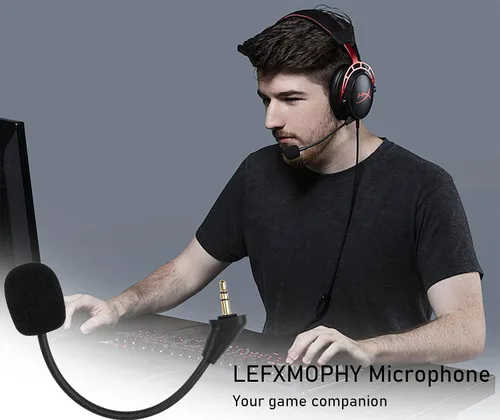 Vista 4 de LEFXMOPHY Cloud Alpha Mic Reemplazo para Kingston HyperX Cloud Alpha, Alpha S Auriculares para juegos, micrófono desmontable de 0.138 in