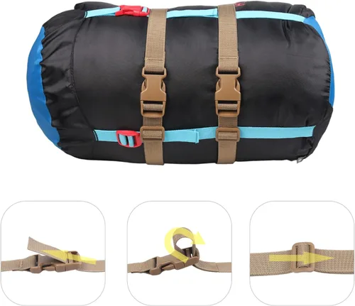 Vista 7 de XTACER Correa de accesorios para mochila, correas de equipaje, correa para saco de dormir con hebilla